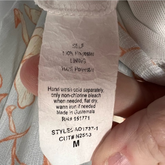 Gilli Pale Blue Floral Pattern Sleeveless Dress with Belt Accent Size Medium - Picture 10 of 12